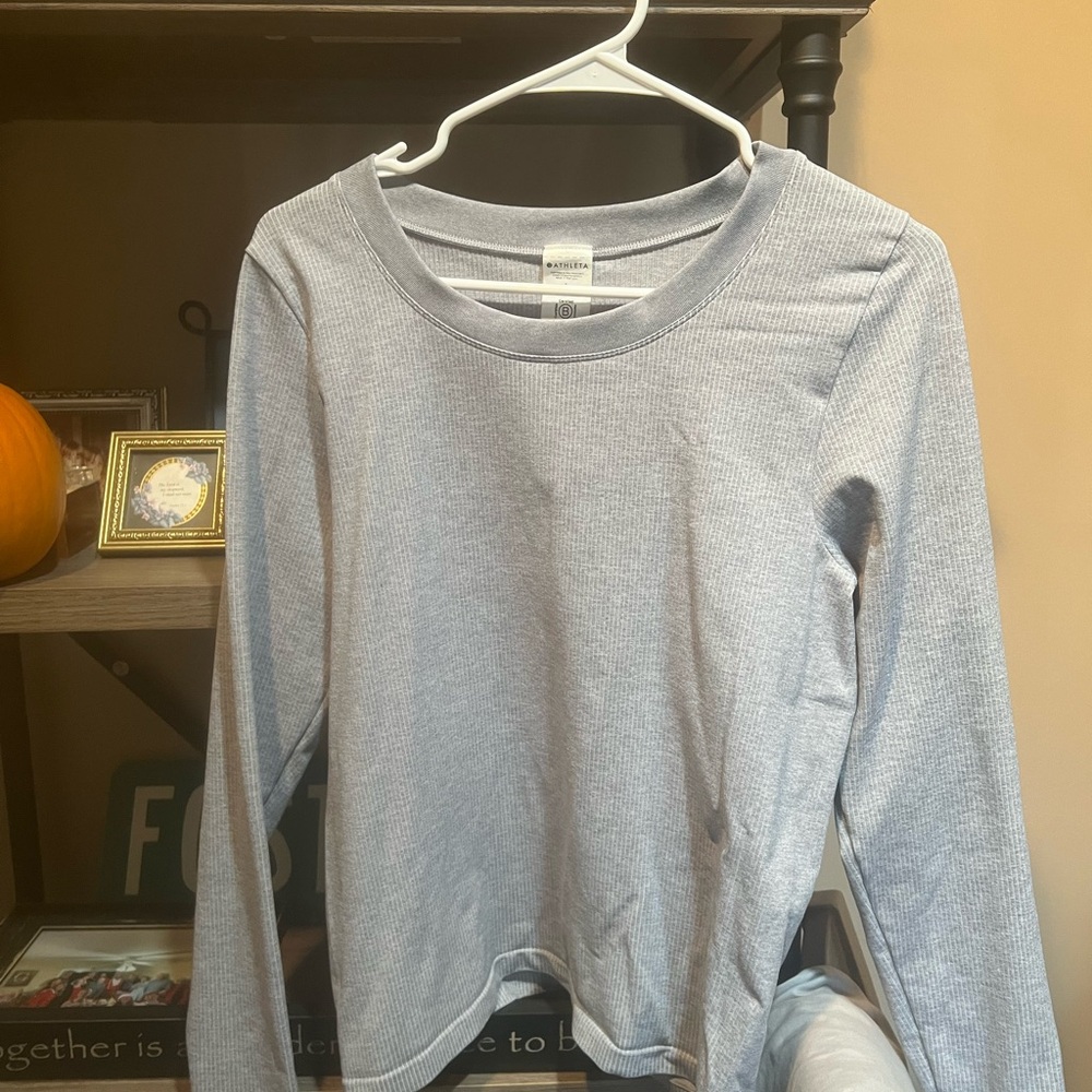Athleta Gray Ribbed Top